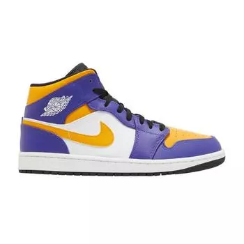 Мужские кроссовки Air Jordan 1 Mid Lakers фиолетовые Dark-Concord Taxi DQ8426-517 44