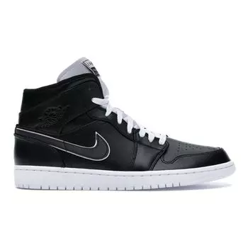 Мужские кроссовки Air Jordan 1 Mid Maybe I Destroyed the Game черные бело-черные 852542-016