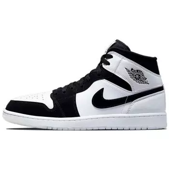 Мужские кроссовки Air Jordan 1 Mid SE Diamond белые черные разноцветные DH6933-100