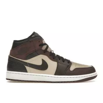 Мужские кроссовки Air Jordan 1 Mid SE Paris YMCA Коричневые бархатно-коричневые землистые FZ4359-200 44.5