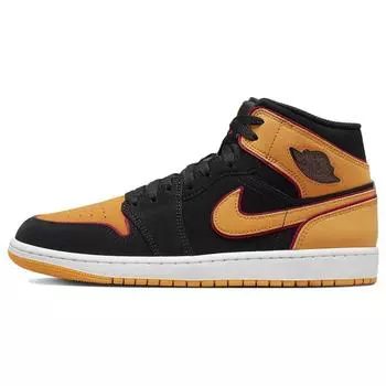 Мужские кроссовки Air Jordan 1 Mid SE Vivid Orange Black Cardinal-Red White FJ4923-008 44