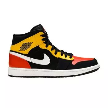 Мужские кроссовки Air Jordan 1 Mid SE Amarillo Black White Team-Orange 852542-087