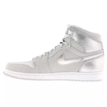 Мужские кроссовки Air Jordan 1 Retro Hi Silver 25th Anniversary серые нейтрально-серые Mtllc-серебряные-белые 396009-001