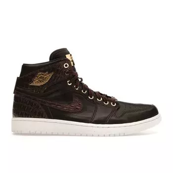 Мужские кроссовки Air Jordan 1 Retro High OG Pinnacle Croc Коричневый барокко-коричневый металлик-золотой-белый 705075-205
