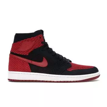 Мужские кроссовки Air Jordan 1 Retro High OG Flyknit Bred Black Varsity-Red-White 919704-001