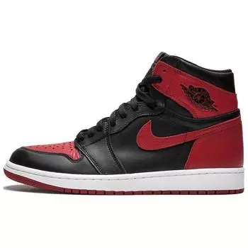 Мужские кроссовки Air Jordan 1 Retro High OG Banned 2016 Black Varsity-Red-White 555088-001 42