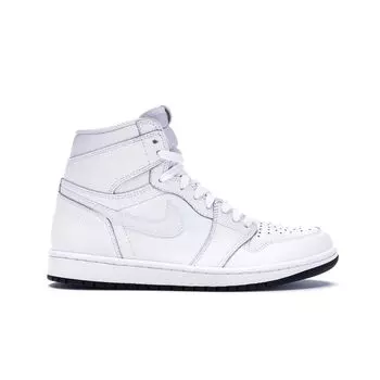Мужские кроссовки Air Jordan 1 Retro High OG White Perforated Бело-Черные 555088-100