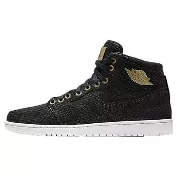 Мужские кроссовки Air Jordan 1 Retro High OG Pinnacle Черный Черный-Металлик-Золото-Белый 705075-030