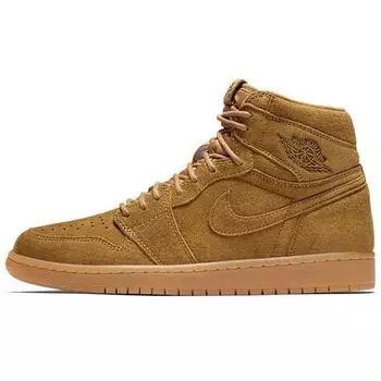 Мужские кроссовки Air Jordan 1 Retro High OG Wheat Tan Golden-Harvest Golden-Harvest-Gum-Yellow 555088-710