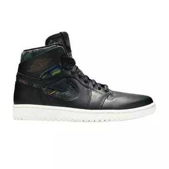 Мужские кроссовки Air Jordan 1 Retro High Nouveau BHM черный белый-черный-зеленый 836749-045