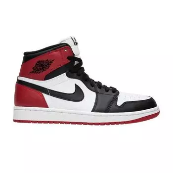 Мужские кроссовки Air Jordan 1 Retro High OG Black Toe 2013 Белый Черный-Гимно-Красный 555088-184