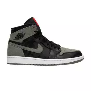 Мужские кроссовки Air Jordan 1 Retro High Premium Shadow Camo, черные, черные, темные, белые, университетские, красные, AA3993-034
