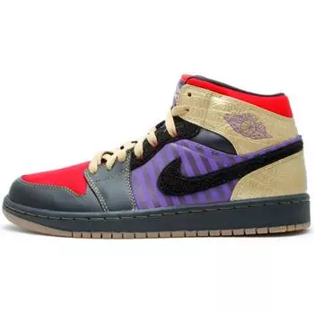 Мужские кроссовки Air Jordan 1 Retro Leroy Leroy Smith черные Mtllc-Gld-Vrsty-Prpl-Sprt 386186-071