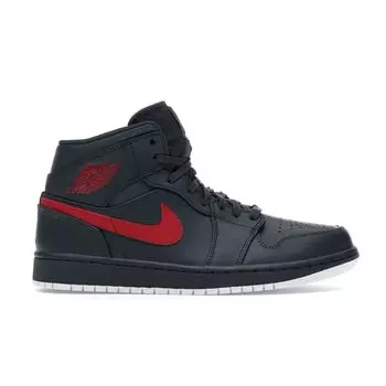 Мужские кроссовки Air Jordan 1 Retro Mid Anthracite Black Gym-Red-White 554724-045