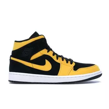 Мужские кроссовки Air Jordan 1 Retro Mid Reverse New Love Black University-Gold White 554724-071