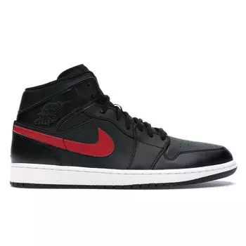 Мужские кроссовки Air Jordan 1 Retro Mid Black Team Red Team-Red-Team-Red-White 554724-009