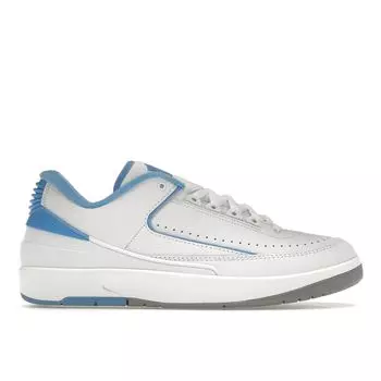 Мужские кроссовки Air Jordan 2 Retro Low UNC белые университетски-синие цементно-серые DV9956-104