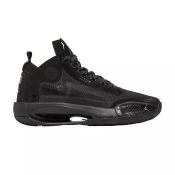 Мужские кроссовки Air Jordan 34 PF Black Cat темно-дымчато-серые, электрик-зеленые BQ3381-003