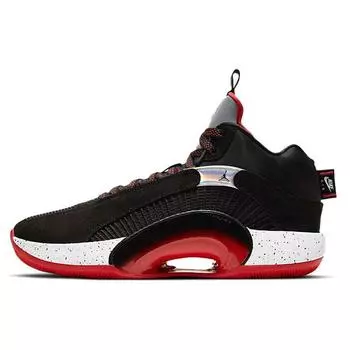 Мужские кроссовки Air Jordan 35 Bred черные огненно-красные со светоотражающим эффектом и серебром CQ4227-030 40.5
