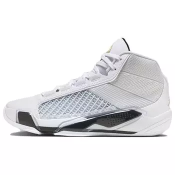 Мужские кроссовки Air Jordan 38 PF FIBA Белый Чистая Платина Металлик-Золото FN7482-100 47.5
