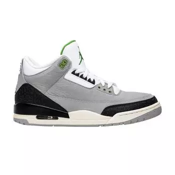 Мужские кроссовки Air Jordan 3 Retro Chlorophyll Зеленый Светло-Дымчато-Серый Chlorophyll-Черный-Белый-Парус 136064-006
