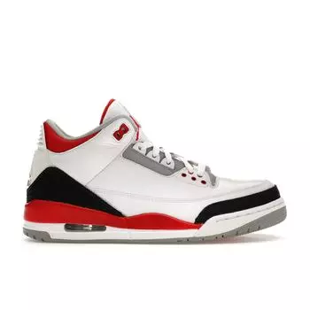 Мужские кроссовки Air Jordan 3 Retro Fire Red 2013 White Fire-Red-Silver-Black 136064-120