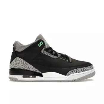 Мужские кроссовки Air Jordan 3 Retro Green Glow черные волчье-серо-белые CT8532-031