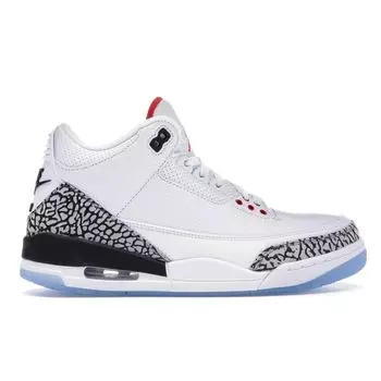 Мужские кроссовки Air Jordan 3 Retro NRG Free Throw Line белый огненно-красный-цементно-серый-черный 923096-101 42.5
