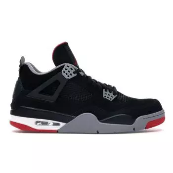 Мужские кроссовки Air Jordan 4 Retro Bred 2012 Черный цементно-серый огненно-красный 308497-089