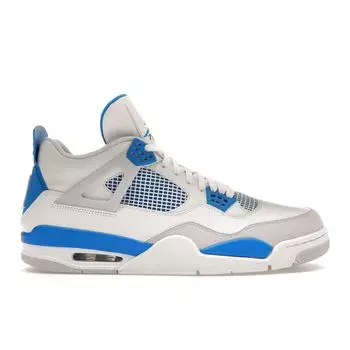 Мужские кроссовки Air Jordan 4 Retro Military Blue 2012 Белые Нейтрально-Серые 308497-105