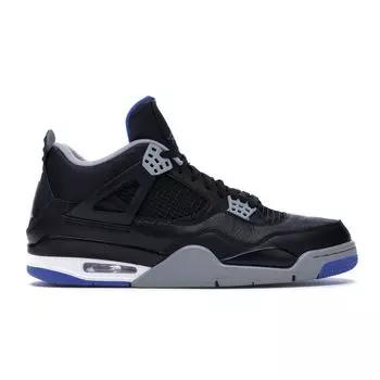 Мужские кроссовки Air Jordan 4 Retro Motorsports Alternate черные Game-Royal Matte-Silver 308497-006