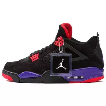 Мужские кроссовки Air Jordan 4 Retro NRG Raptors, черные, университетские, красные, фиолетовые, AQ3816-065