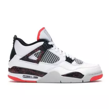 Мужские кроссовки Air Jordan 4 Retro Pale Citron Белый Черный Ярко-Малиновый 308497-116 46