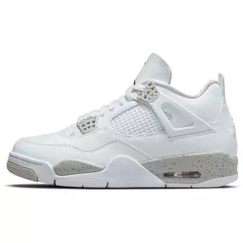 Мужские кроссовки Air Jordan 4 Retro White Oreo Tech-серый черный огненно-красный CT8527-100