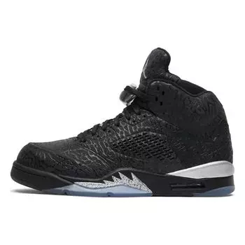 Мужские кроссовки Air Jordan 5 Retro 3Lab5 Elephant Print Черный Черный-Металлик-Серебристый 599581-003