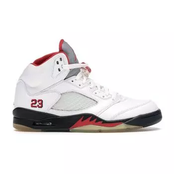 Мужские кроссовки Air Jordan 5 Retro Countdown Pack Белый Огненно-Красный-Черный 136027-163