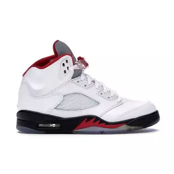 Мужские кроссовки Air Jordan 5 Retro Fire Red 2013 White Fire-Red-Black 136027-100