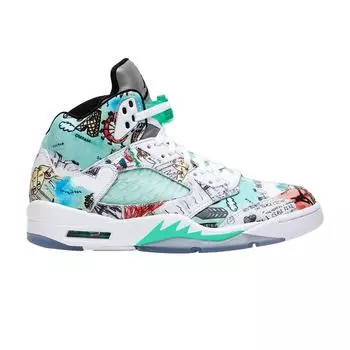 Мужские кроссовки Air Jordan 5 Retro Wings золотистые разноцветные AV2405-900 42