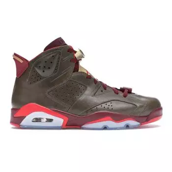 Мужские кроссовки Air Jordan 6 Retro Cigar Brown Raw-Umber Team-Red-Metallic-Gold-Challenge-Red 384664-250
