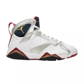 Мужские кроссовки Air Jordan 7 Retro Olympic 2012 Белый Металлик-Золотой Обсидиан 304775-135