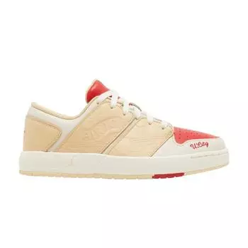 Мужские кроссовки Air Jordan Jayson Tatum x Jordan Nu Retro 1 Low Fresh Ink красные, цвета слоновой кости, университетский красный FB1300-100 42.5