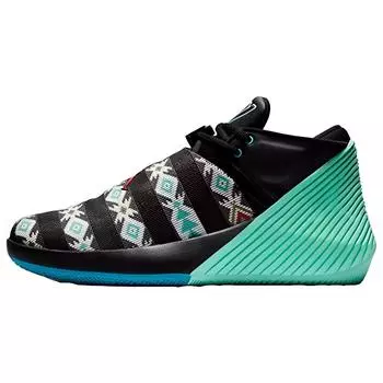 Мужские кроссовки Air JordanWhy Not Zer0.1 Low N7 черные изумрудно-Rise-темно-бирюзовые-красные BQ2383-001