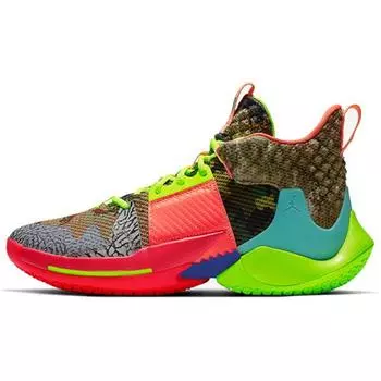Мужские кроссовки Air JordanWhy Not Zer0.2 All Star, разноцветные, камуфляжно-зеленые, гипер-бирюзовые, вольт-инфракрасные, CI6875-300