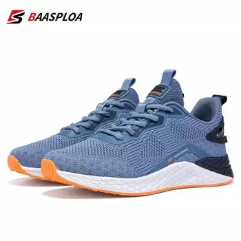 Мужские кроссовки Baasploa, дышащая мужская теннисная повседневная обувь, нескользящая амортизирующая вязаная легкая прогулочная обувь, мужская модная спортивная обувь 41 серый