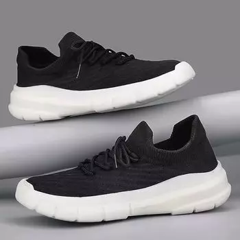 Мужские кроссовки без шнуровки, легкие дышащие нескользящие кроссовки для бега, повседневные модные кроссовки с трикотажной сеткой, спортивная обувь для тренировок в тренажерном зале для мужчин 39