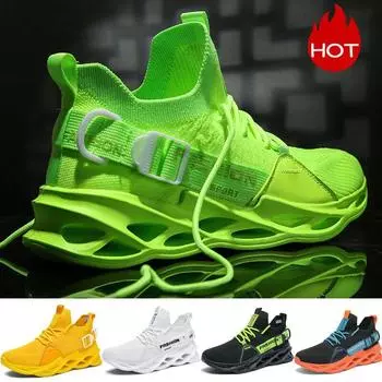 Мужские кроссовки Blade, легкие кроссовки для бега, нескользящие, удобные, повседневные для тенниса 36 чёрный/зелёный