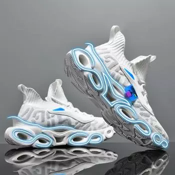 Мужские кроссовки Blade осень 2025 года, дышащие, новые спортивные, кроссовки для бега, повседневные, сетчатые, черные, амортизирующие, легкие, модные кроссовки 39 белый