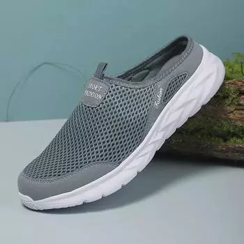 Мужские кроссовки большого размера из дышащей сетки Slip-On для весны/лета - повседневная обувь для походов на открытом воздухе EU 40