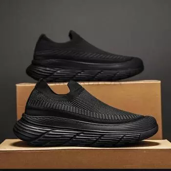 Мужские кроссовки, черные, дышащие, сетчатые, увеличивающие рост, спортивная обувь для женщин, повседневная, модная, для бега на открытом воздухе, для мужчин, кроссовки 39 чёрный