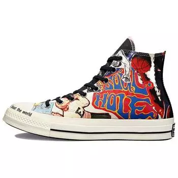 Converse Chuck 70 High Beat the World Унисекс Кроссовки Разноцветные Белый Мульти 170680C 36.5